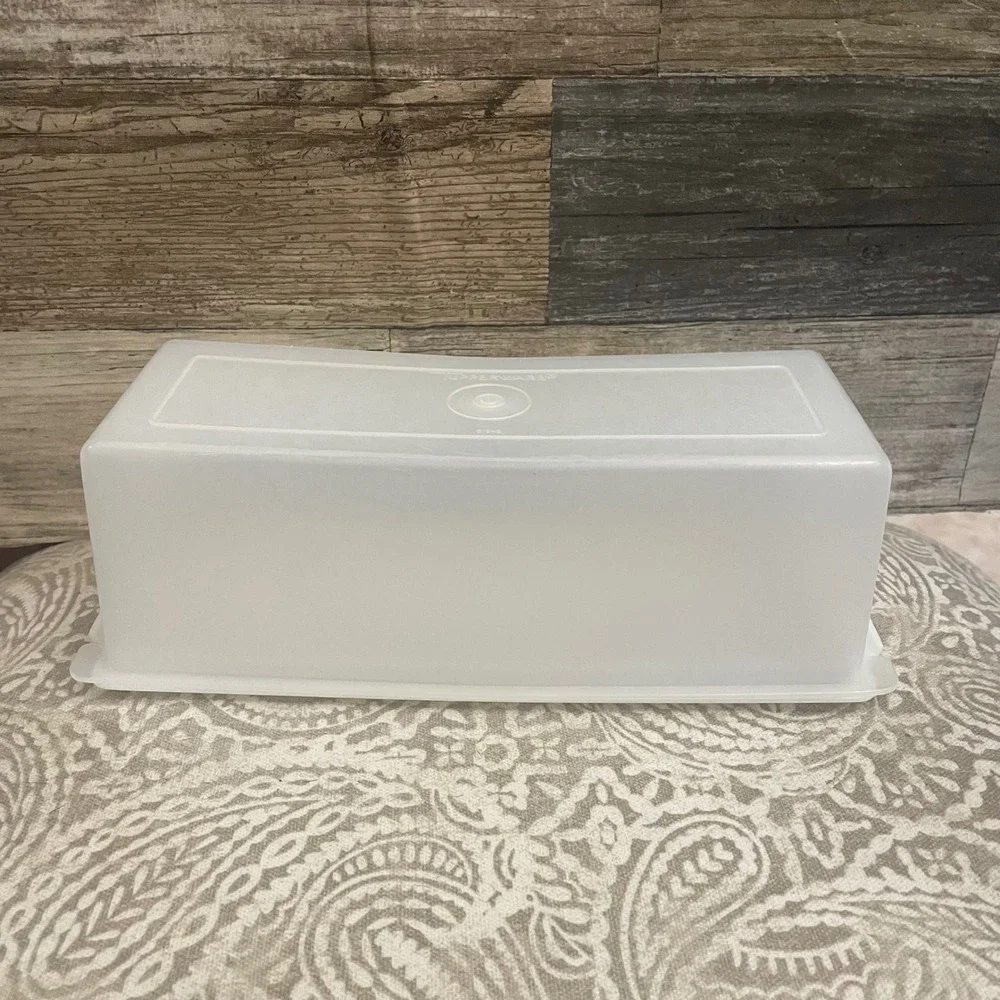 Vintage Tupperware Sheer White cheese Keeper Container with Lid 616-4